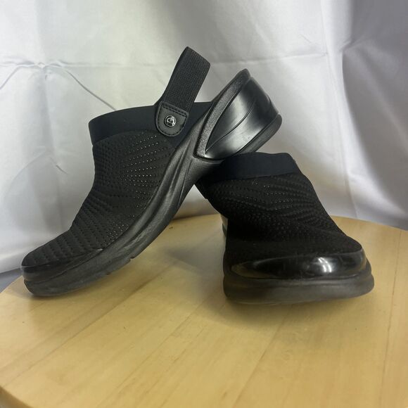 Bzees Shoes - Bzees Shoes Womens 9M Kitty Slingback Clogs Black Round Toe Comfort Wedge